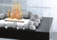 24 pierres décoratives grises pour cheminée au bioéthanol - Gris