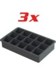 Pack de 3 bacs à glaçons en silicone - 3 X 3 cm