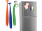 3 stylos magnétiques en silicone avec mise en situation de l'aimantation des produits sur un réfrigérateur