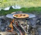 plaque en fonte pour faire griller les aliments sur un réchaud ou sur un feu de camp