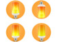 4 ampoules LED E27 avec effet flamme
