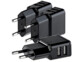 3 chargeurs secteur compacts avec 2 ports USB (2,1 A)