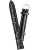 Bracelet de montre cuir aspect croco - noir            12 mm