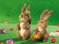 Couple de lapins en paille ''Hops & Puschel''