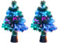 2 sapins de Noël artificiels lumineux avec fibre optique LED de la marque Lunartec