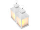 2 lanternes à LED effet flamme avec minuteur - Blanc