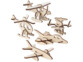 Maquette 3D en bois de 5 aéronefs, par Infactory.