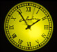 Horloge vue de la projection avec filtre jaune