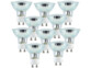 10 ampoules 60 LED SMD à intensité réglable GU10 blanc chaud
