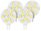 Lot de 4 ampoules LED SMD à culot G4 - blanc chaud - 1,8 W