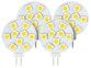 Lot de 4 ampoules LED SMD à culot G4 - Neutre - 1,8 W
