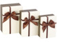 6 paquets-cadeaux avec boucle brune