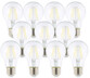 10 ampoules LED à filament - culot E27 - forme Classique - Blanc