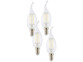 4 ampoules LED à filament - culot E14 - forme Flamme - Blanc