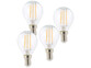4 ampoules LED à filament - culot E14 - forme Goutte - Blanc chaud