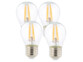 4 ampoules LED à filament - culot E27 - forme Goutte - Blanc chaud