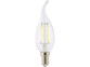 ampoule led a filament design retro avec eclairage 360 forme flamme ba35 culot e14 luminea version blanc