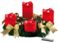 Couronne de l'Avent avec ornements dorés & 4 bougies à LED