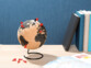 Globe en liège rotatif avec 10 épingles de marquage, Ø 15 cm
