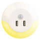 Veilleuse à LED automatique sur prise de courant avec 2 ports de chargement USB (10 W)