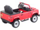 Voiture rouge pour enfant Land Rover vue de dos.