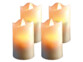 4 bougies à LED scintillante, cire véritable - 7,5 cm