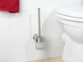 Kit d'entretien mural pour WC avec porte-balai et 2 têtes en silicone - Blanc