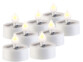 8 bougies plates à LED avec chargeur solaire et capteur de luminosité