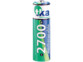 Accumulateur rechargeable NiMH AA TKA avec indications 2700 mAh, pôles positif et négatif et logo tka