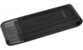 Clé USB-C 32 Go noire avec capuchon noir transparent, vue de biais