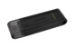 Clé USB-C 3.2 64 Go noire avec capuchon noir transparent, vue de biais