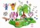 Le pack Playmobil 5444 : Île des fées et fontaine contient de nombreux accessoires et élements de décor.