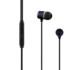 écouteurs intra-auriculaire noirs avec embouts en caoutchouc confortables, microphone et boîtier de commande intégrés, avec bouton de réglage du volume