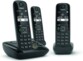 Téléphone fixe Gigaset AS690A 3 combinés - Avec répondeur - Noir Gigaset  Autonomie de 14 h en appel.