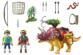 Playmobil Tricératops et 2 soldats de la collection Dino Rise