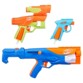 Les trois blasters du pack Nerf Gear Up en vue de dessus