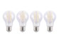 Pack de 4 ampoules LED E27 à filament avec une puissance de 6 watts et une luminosité de 806 lumens.