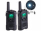 Pack de 2 talkies-walkies coloris noir avec fonction lampe de poche et portée radio jusqu'à 10 km