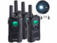 Pack de 4 talkies-walkies WT-250 avec 4 clips de ceinture (amovibles) et 2 câbles de chargement USB