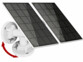 Pack de 2 panneaux solaires universels avec 2 câbles USB 3 m, 2 supports muraux, matériel de montage et mode d’emploi en français