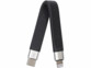 Cordon USB-C mâle vers Lightning mâle coloris noir plié en deux sur lui-même