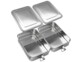 2 lunchboxes en acier inoxydable avec 2 parois de séparation amovibles et coulissantes de la marque Rosenstein & Söhne