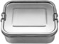 Lunchbox en acier inoxydable coloris gris format rectangulaire 1 étage avec bague d'étanchéité et clips de fermeture sur les côtés