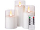 3 bougies LED en cires télécommandées de la marque Britesta