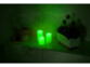trois bougies LED vertes en 3 tailles dans le noir