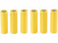 6 fausses piles AAA coloris jaune les unes à côté des autres