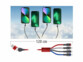 Câble USB-C/A vers USB-C/Micro-USB/Lightning coloré 1,2 m