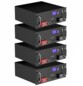Pack de 4 batterie LiFePO4 avec 4 câbles réseau, 4 jeux de câbles de raccordement à 2 brins et mode d’emploi en français