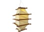 Lanterne solaire de jardin en tissu crème allumée