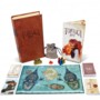 Jeu de société Tortuga 1667 avec boîte-livre en cuir vieilli, plateau carte marine, cartes et jetons en bois